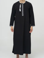 Qamis Omani noir Premium - Al Emad