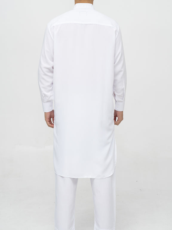 Ensemble Qamis Pakistanais blanc Premium - Al Emad