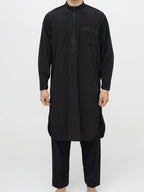 Ensemble Qamis Pakistanais noir Premium - Al Emad