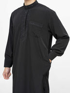 Ensemble Qamis Pakistanais noir Premium - Al Emad