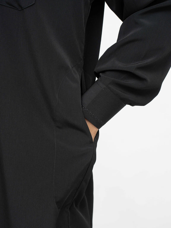 Ensemble Qamis Pakistanais noir Premium - Al Emad