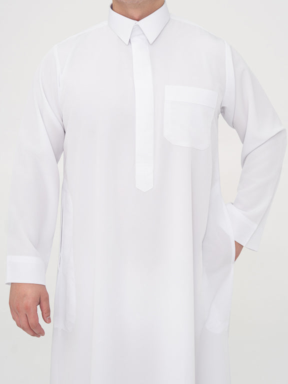 qamis qatari blanc buste