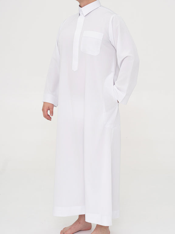 qamis qatari blanc de profil