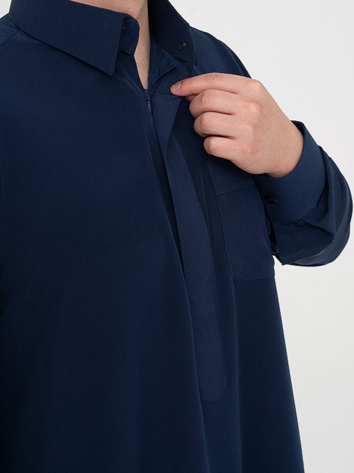 Qamis Qatari bleu marine - Al Emad