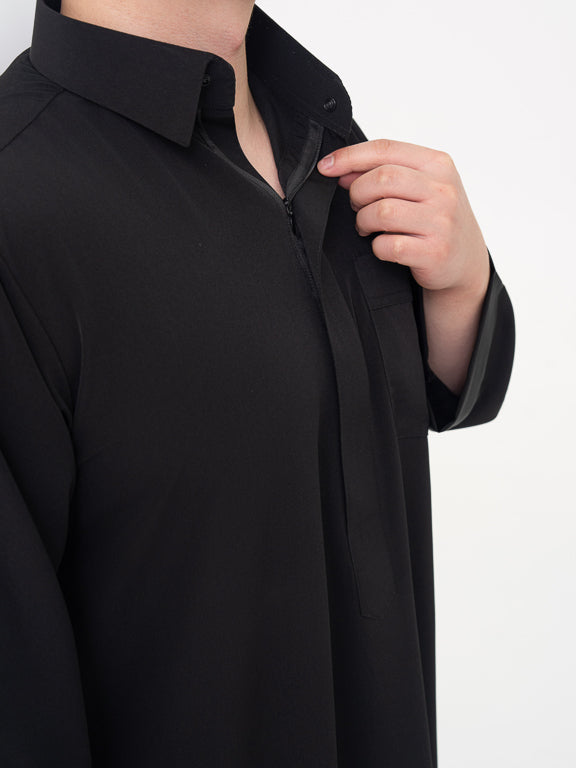 Black Qatari Qamis - Al Emad