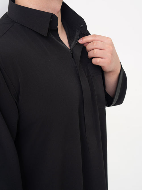 Qamis Qatari noir - Al Emad