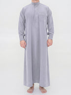Qamis Saoudien gris Premium - Manchettes rigides