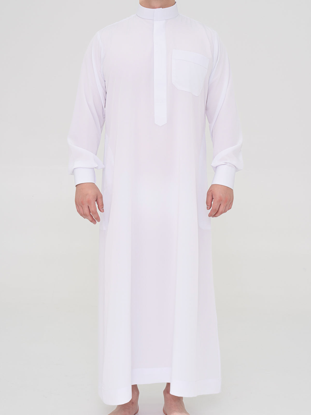 Qamis Saoudien Manchettes rigides Premium - Blanc