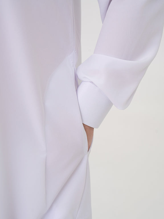 Qamis Saoudien blanc Premium - Manchettes rigides