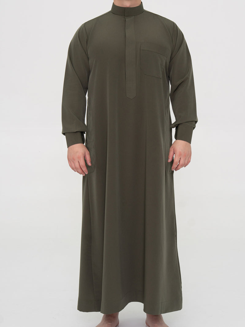 Khaki Saudi Thobe Premium - Al Emad