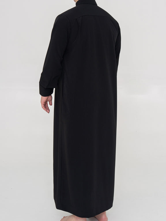 Qamis Saoudien noir Premium - Manchettes rigides