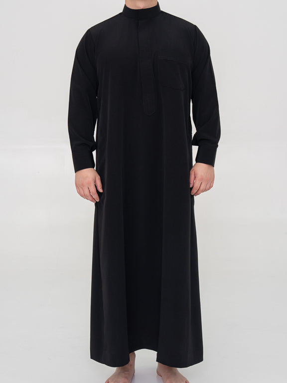 Qamis Saoudien noir Premium - Manchettes rigides