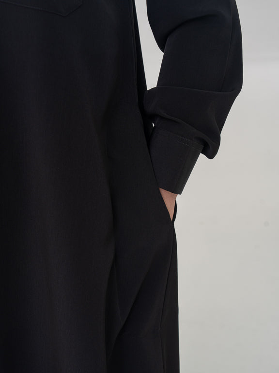 Qamis Saoudien noir Premium - Manchettes rigides