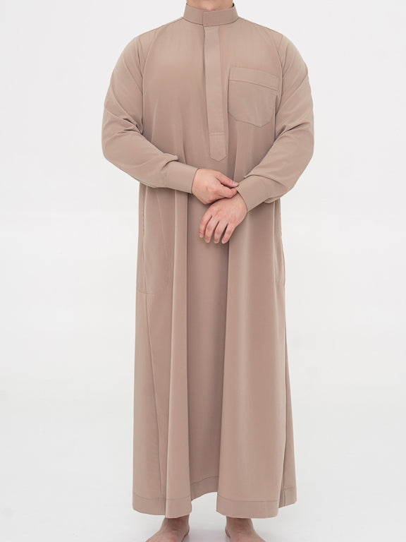 Qamis Saoudien taupe Premium - Manchettes rigides