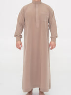 Qamis Saoudien taupe Premium - Manchettes rigides