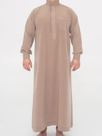 Qamis Saoudien Manchettes rigides Premium - Taupe