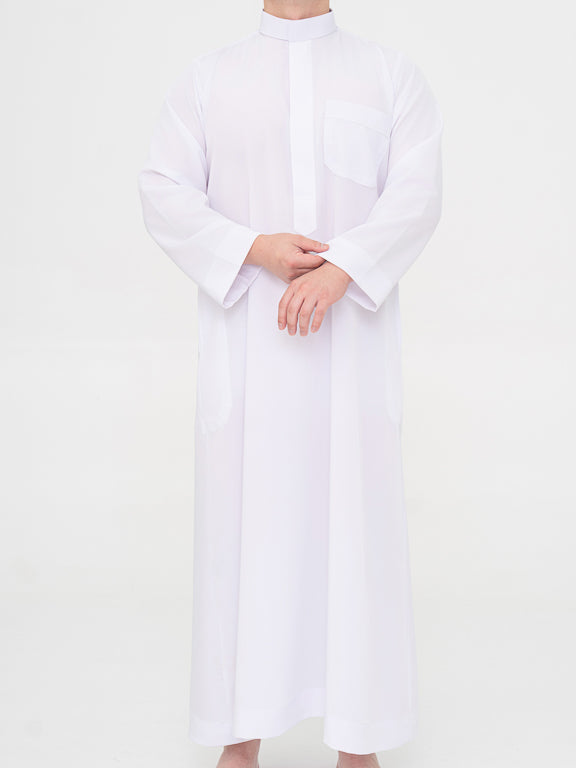 Qamis Saoudien blanc Premium - Manches simples