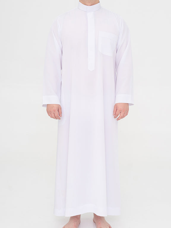 Qamis Saoudien blanc Premium - Manches simples