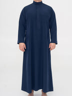 Qamis Saoudien bleu marine Premium - Manches simples