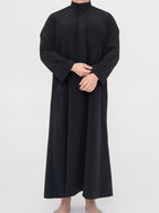 Qamis Saoudien noir Premium - Manches simples