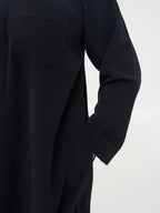 Qamis Saoudien noir Premium - Manches simples