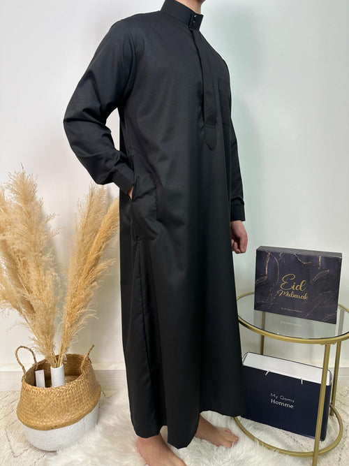 Qamis Saoudien - Noir - Al Emad - My Qamis Homme