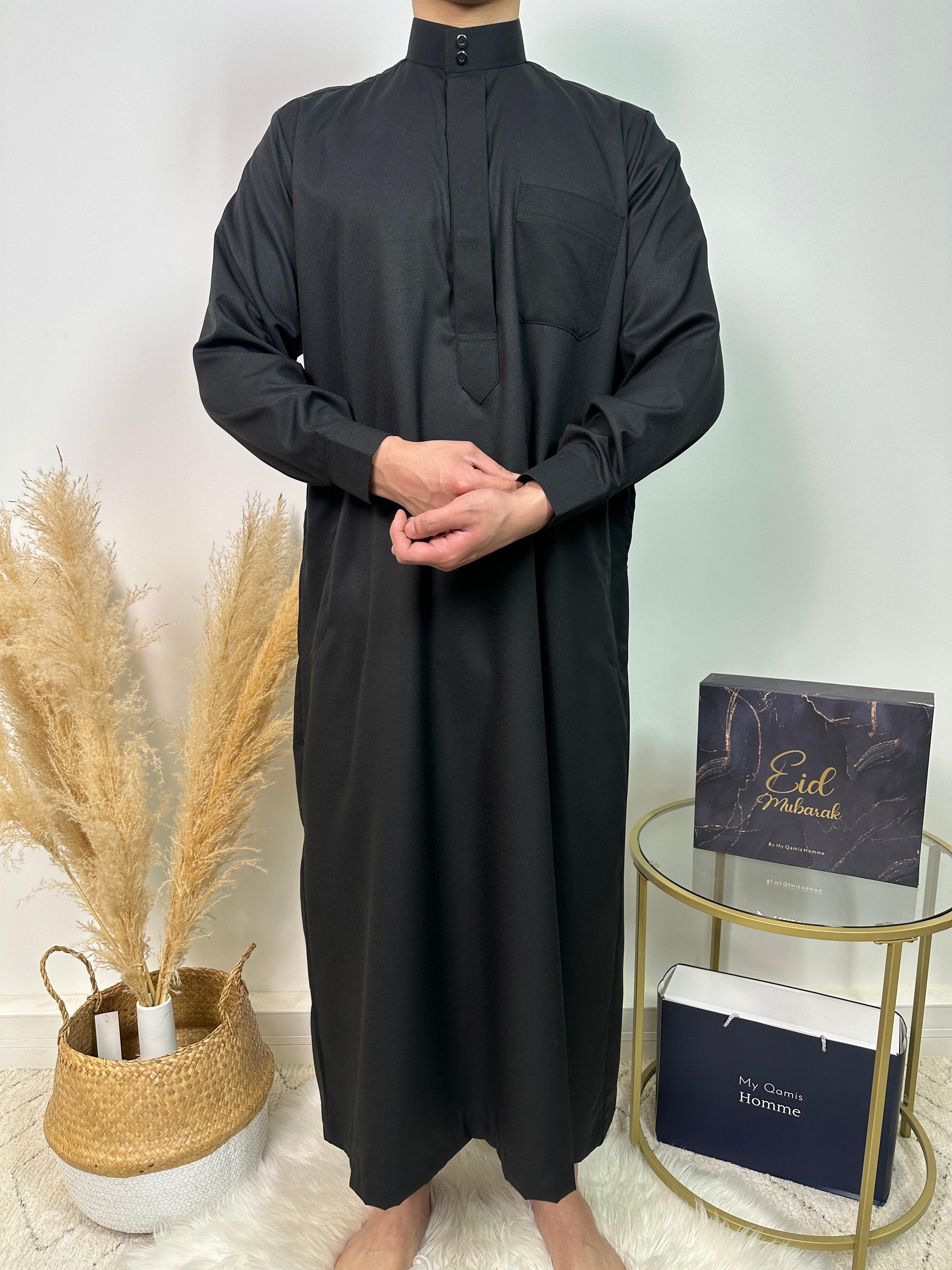 Qamis Saoudien - Noir - Al Emad - My Qamis Homme