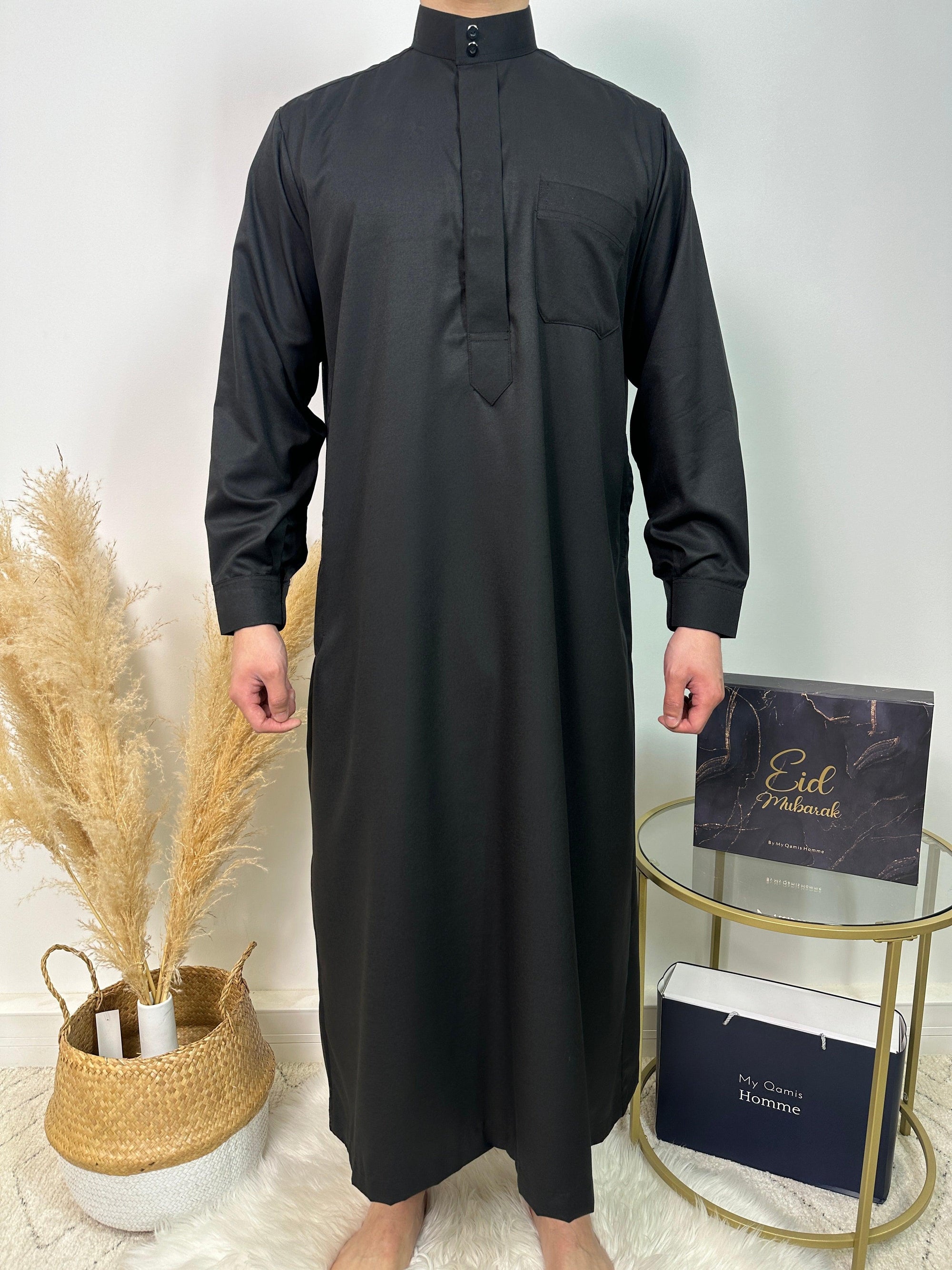 Qamis Saoudien - Noir - Al Emad - My Qamis Homme