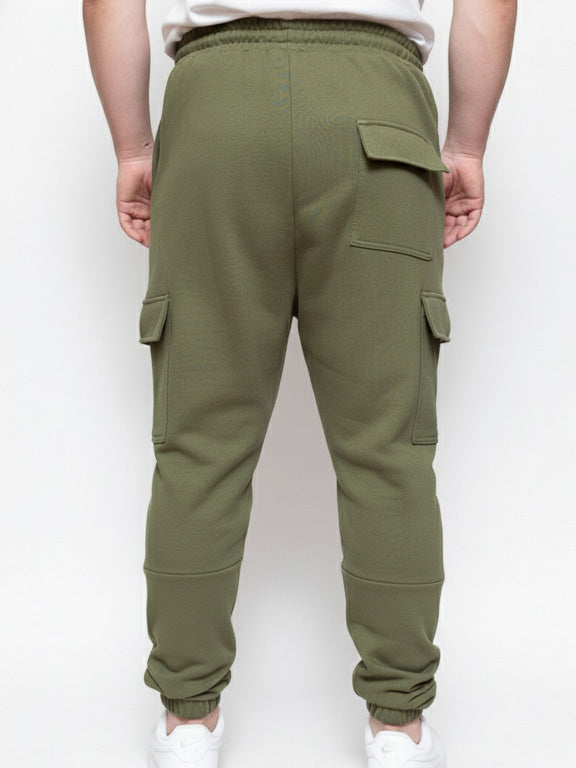 Sarouel cargo en 100% coton - Kaki
