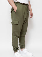 Sarouel cargo en 100% coton - Kaki