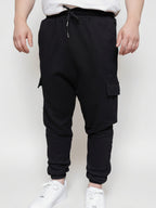 Sarouel cargo en 100% coton - Noir