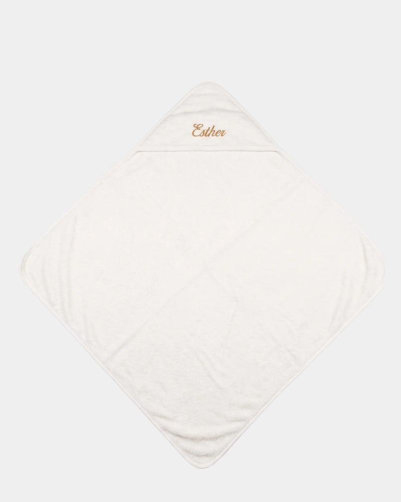 Serviette de bain à capuche personnalisée brodée prénom bébé, 100% coton, MQH