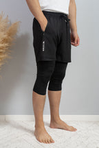 short de sport avec cache awra intégré avec genoux caché