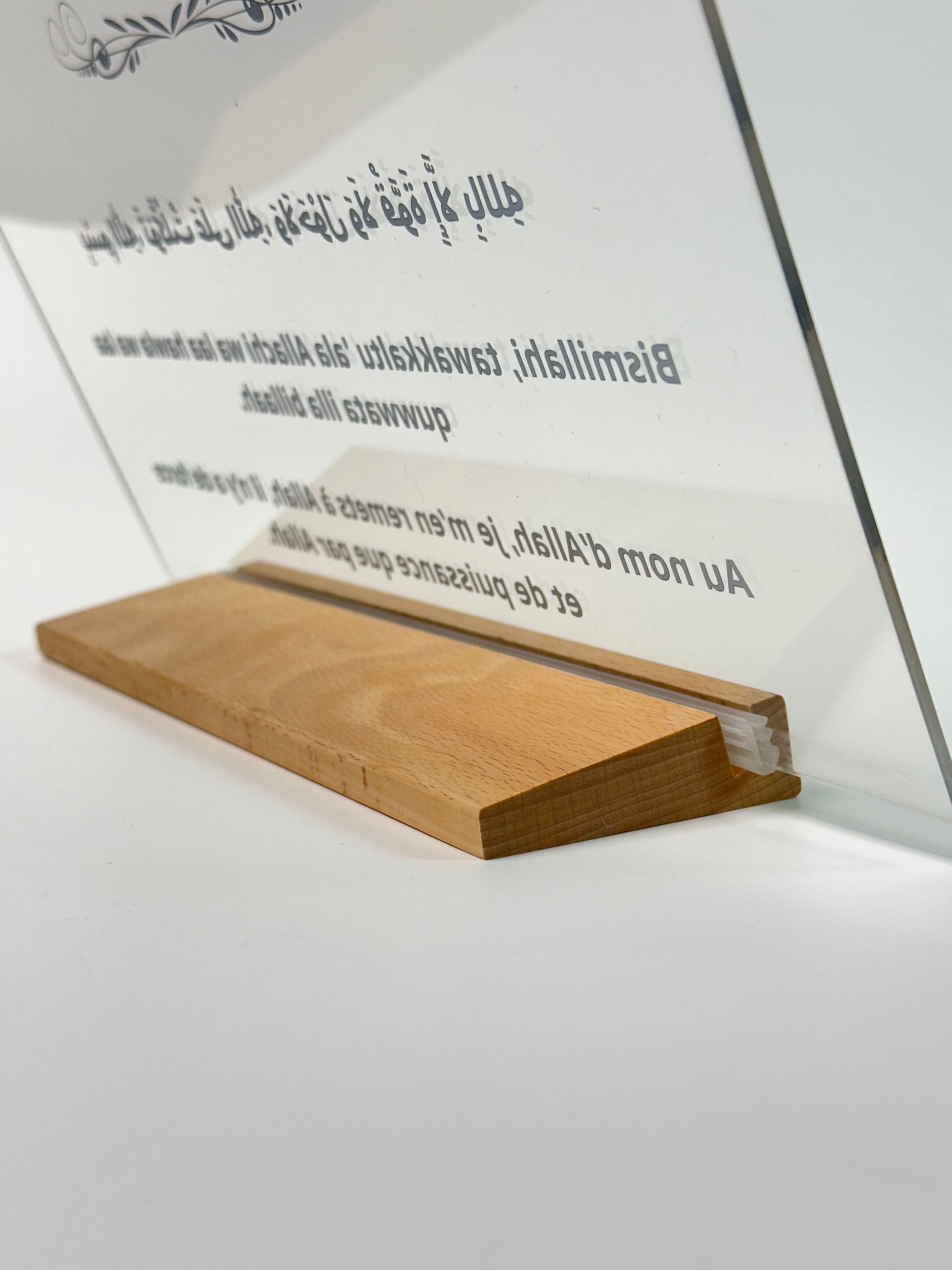 support en bois pour plexiglas