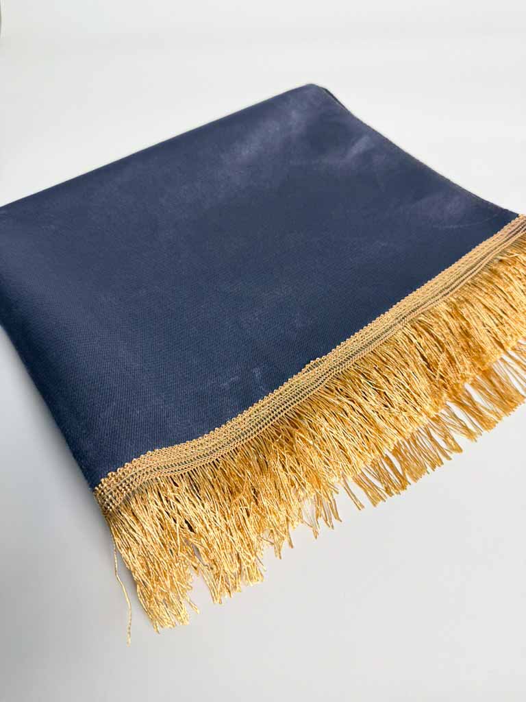 Tapis de prière fin effet velours bleu marine