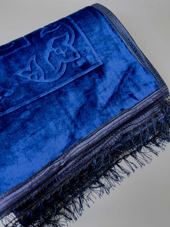 Tapis de prière épais rectangle - Bleu Marine
