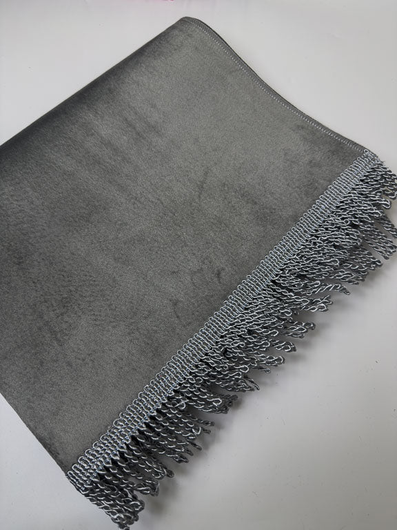 tapis de prière velours en gris