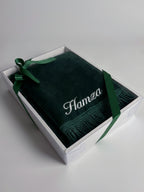 tapis de prière velours vert avec coffret cadeau