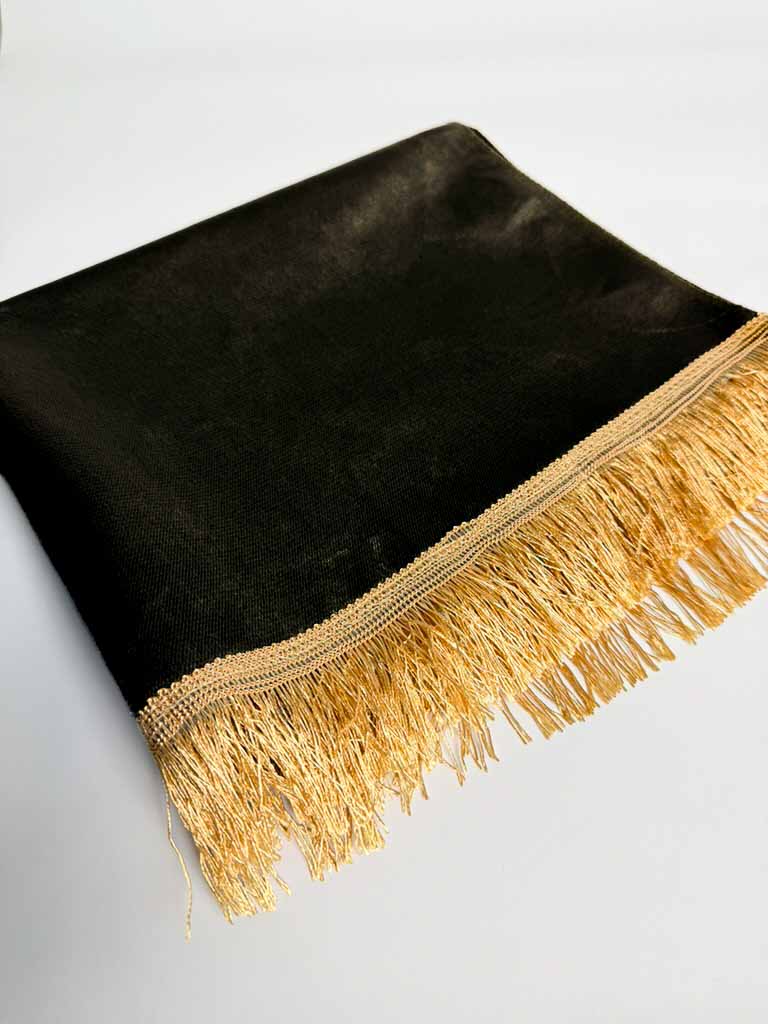 Tapis de prière fin effet velours noir