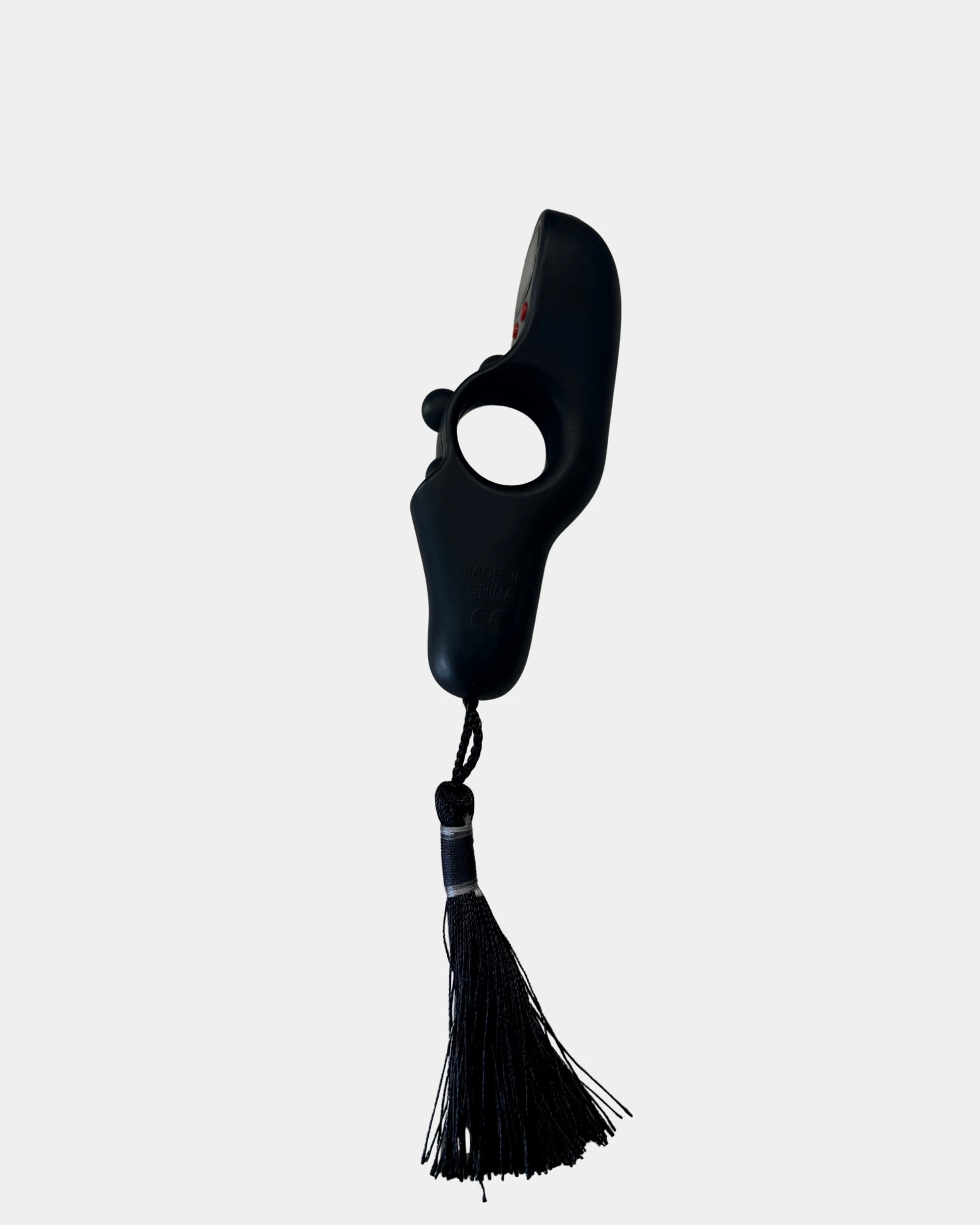 Tasbih électronique noir, vue de dos avec pompon suspendu