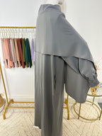 Abaya avec hijab intégré en Soie de Médine - Gris - My Qamis Homme