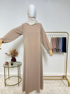 Abaya Giulia avec nœud au dos - Taupe - My Qamis Homme