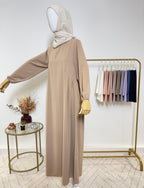 Abaya Giulia avec nœud au dos - Taupe - My Qamis Homme
