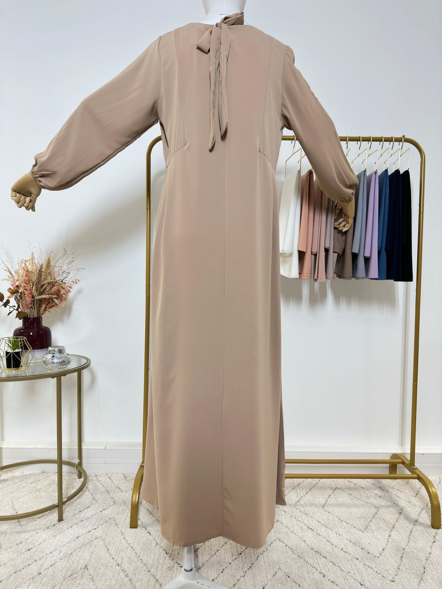 Abaya Giulia avec nœud au dos - Taupe - My Qamis Homme
