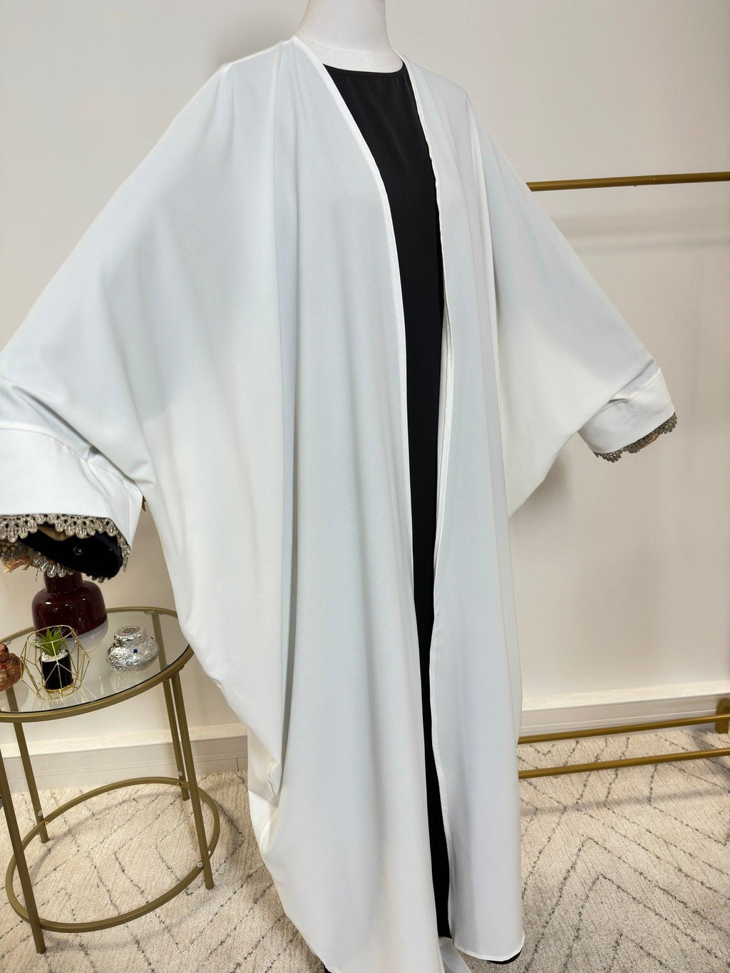 Abaya Kimono 1 pièce - Aicha - Blanc - My Qamis Homme