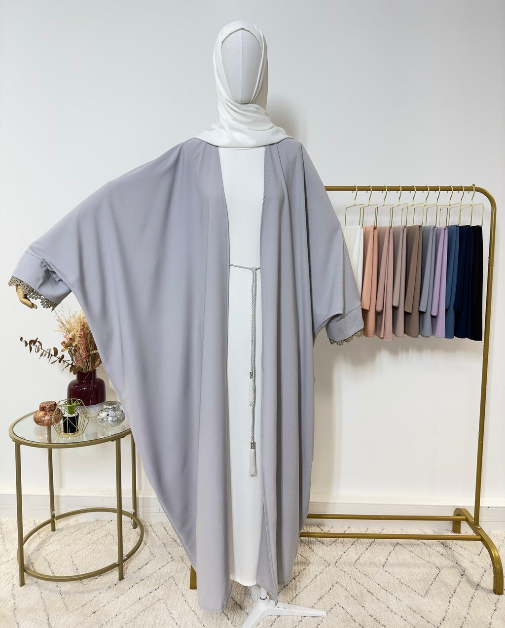 Abaya Kimono 1 pièce - Aicha - Gris - My Qamis Homme