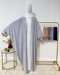 Abaya Kimono 1 pièce - Aicha - Gris - My Qamis Homme