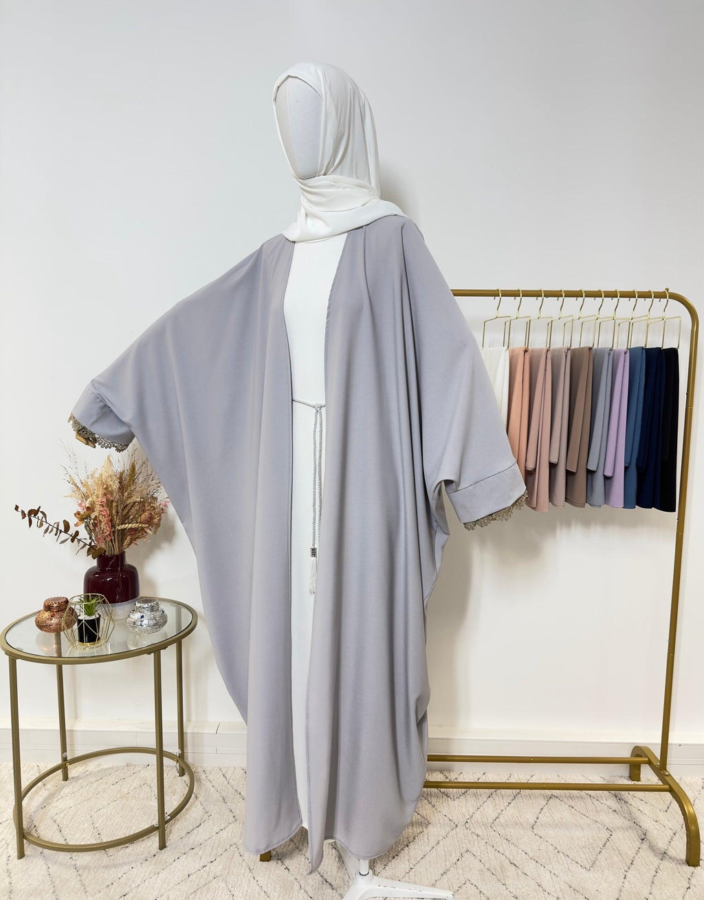 Abaya Kimono 1 pièce - Aicha - Gris - My Qamis Homme