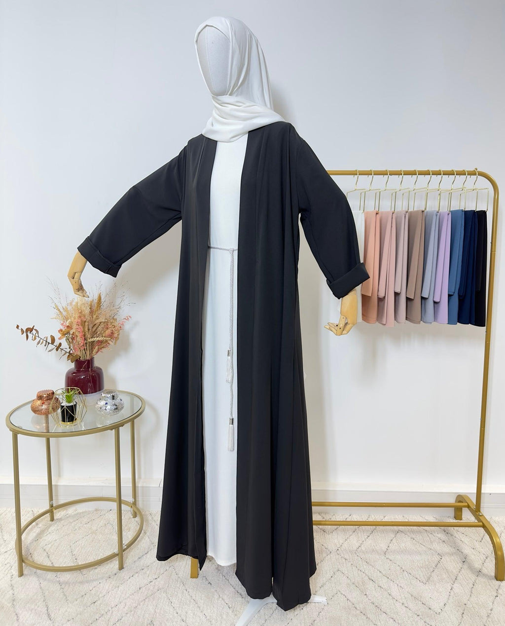 Abaya Kimono 1 pièce - Alya - Noir - My Qamis Homme