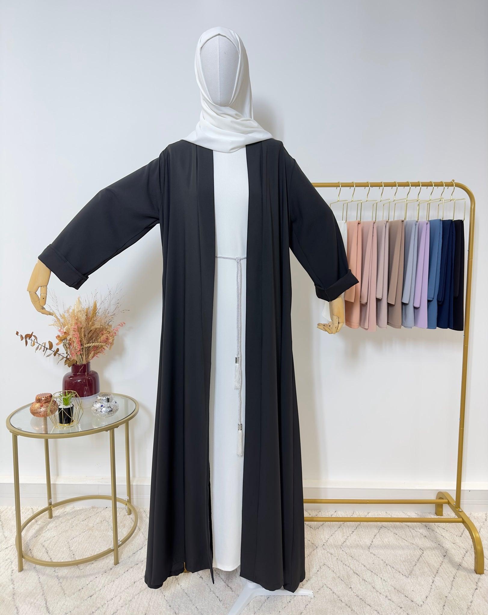 Abaya Kimono 1 pièce - Alya - Noir - My Qamis Homme